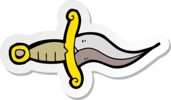 sticker of a cartoon knife tattoo png