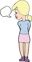 cartoon pretty girl with speech bubble png
