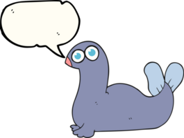 hand drawn speech bubble cartoon seal png