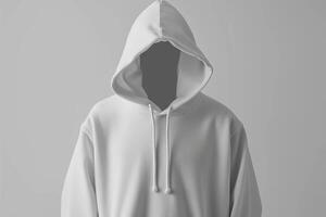 AI generated Blank White Hoodie Mockup photo