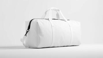 AI generated Blank White Duffle Bag Mockup photo