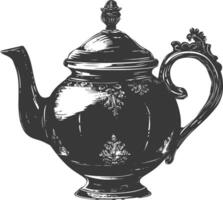 AI generated Silhouette teapot black color only full vector