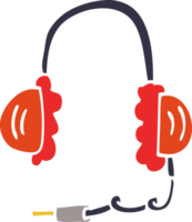 cartoon doodle ear phones png