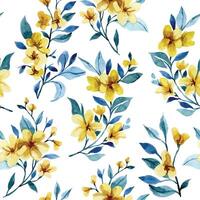 seamless pattern with watercolor yellow flowers on a white background. delicate pattern vector