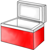congelador caixa com enlatado fruta suco png