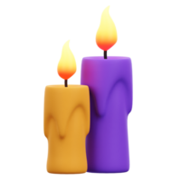 Halloween Candles 3D Icon png