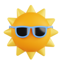 Sun With Glasses 3D Illustration png