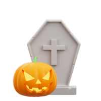 Tombstones and Pumpkin 3D Icon png