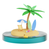 tropical isla 3d ilustración png