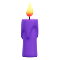 Halloween Purple Candle 3D Icon png