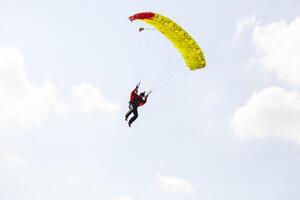 Skydiver flies through the air photo