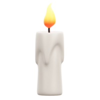 Halloween White Candle 3D Icon png