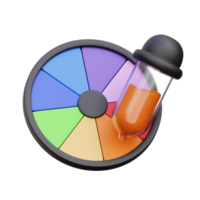 Color Wheel And Picker 3D Illustration png