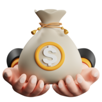 Giving Money 3D Illustration png