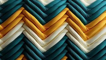 ai generado resumen textil decoración en vibrante colores, tejido en un fila generado por ai foto