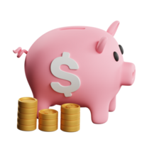 Piggy Bank 3D Illustration png