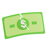 gebrochen Geld 3d Illustration png