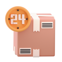 24 Hour Delivery 3D Icon Illustration png