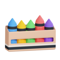 crayon boîte 3d icône png