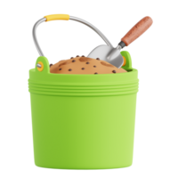 Fertilizer Bucket 3D Icon Illustration png