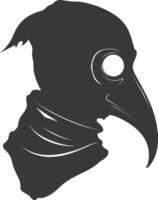 AI generated Silhouette plague mask black color only full vector