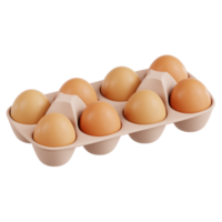 huevos bandeja 3d icono ilustración png