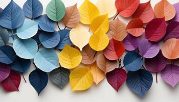ai generado resumen otoño hojas en vibrante colores crear un hermosa fondo generado por ai foto