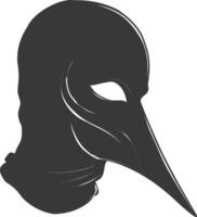 AI generated Silhouette plague mask black color only full vector