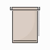 ventana persiana rodillo ciego contorno icono vector