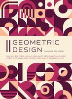 Modern abstract geometric poster, Bauhaus pattern vector