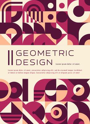 Modern abstract geometric poster, Bauhaus pattern