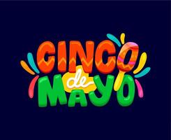 Cinco de mayo Mexican holiday colorful typography vector