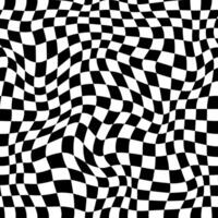 Wavy checker pattern with optical illusion effect vector