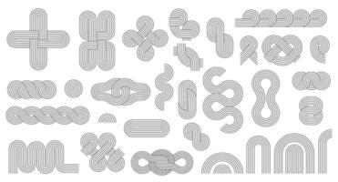 Geometric nordic stroke line zen arch patterns vector