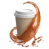 The Coffee cup png image for hot drink concept 3d rendering.