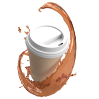 The Coffee cup png image for hot drink concept 3d rendering.