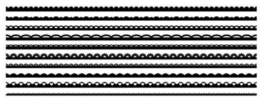 Scallop lace edge frames, borders and dividers set vector