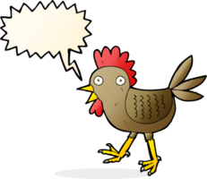 frango de desenho animado engraçado com balão png