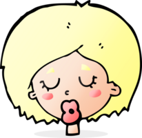 cartoon woman with eyes closed png