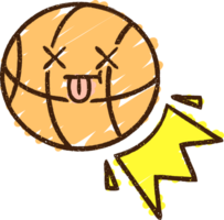 dibujo de tiza de pelota de baloncesto png