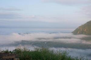 natural view of mountains covered with dew Mount Boga located in East Kalimantan photo