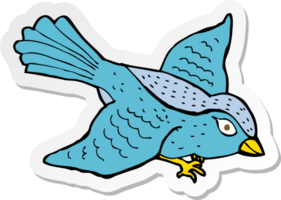 adesivo de um pássaro voador de desenho animado png