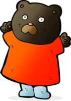 urso preto de desenho animado engraçado png