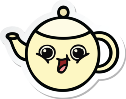 sticker of a cute cartoon tea pot png