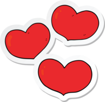 sticker of a cartoon love hearts png