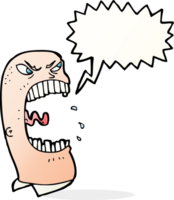 cartoon furious man shouting with speech bubble png