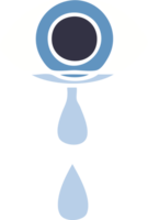 flat color retro cartoon of a crying eye png