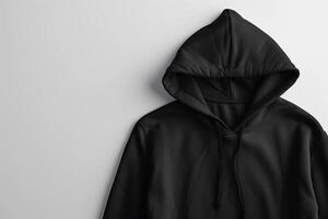 AI generated Blank Black Hoodie Mockup photo