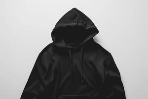 AI generated Blank Black Hoodie Mockup photo