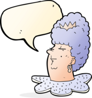 cartoon queen head with speech bubble png